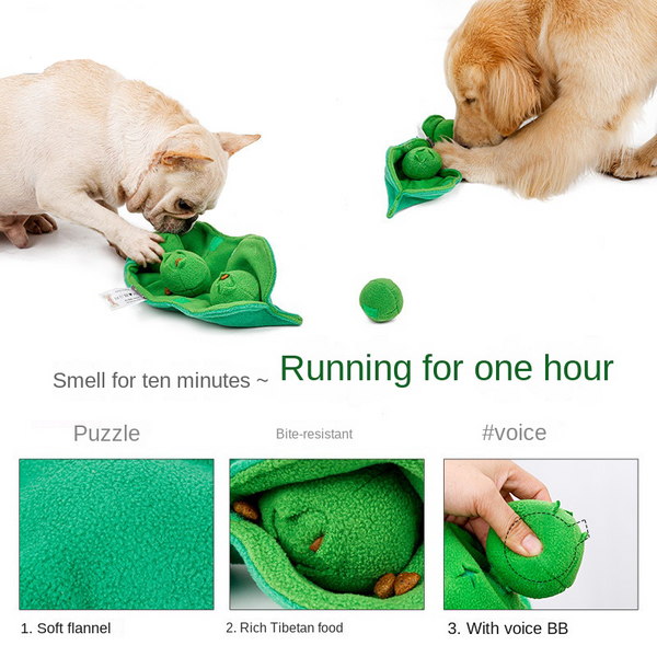 Dog Snuffle Mat Sniffing Training Pad Puzzle Voice Plush Nosework Puppy Peas Toy AU