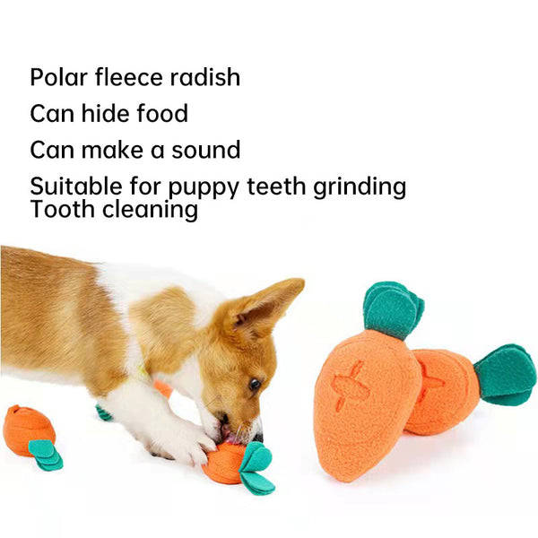 Dog Sniffing Training Toy Snuffle Mat, Carrots Harvest Puppy Slow Feeding Mat, Pet Interactive Puzzle IQ Squeaky Toy, Interesting Pet Activity Stuffed Toy for Stress Release, Natural Foraging Skills