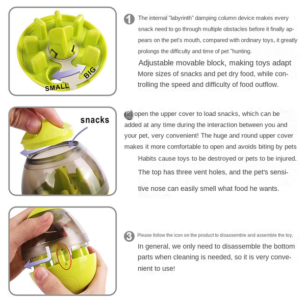 Pet Dog Puppy IQ Test Treat Ball Interactive Food Dispensing Toy Food Feeder AU