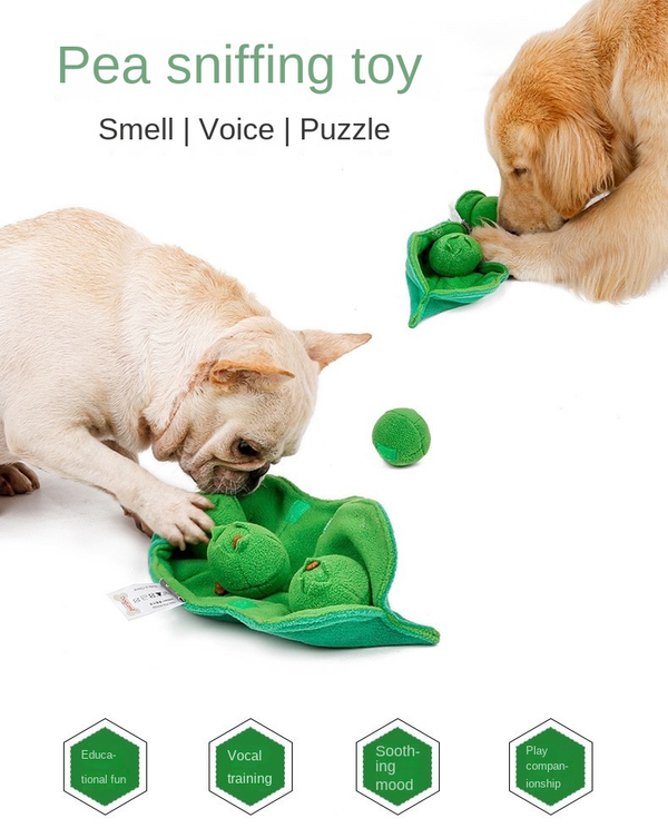 Dog Snuffle Mat Sniffing Training Pad Puzzle Voice Plush Nosework Puppy Peas Toy AU