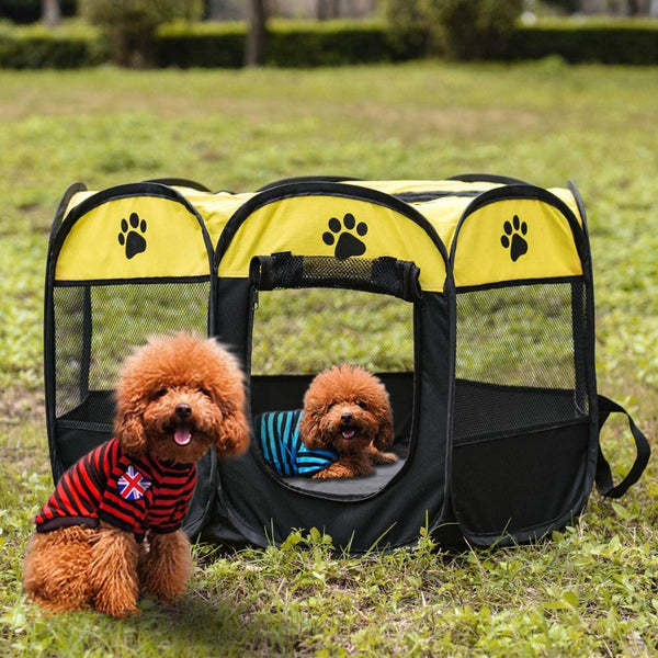 8 Panel Pet Delivery Room Tent Dog Cat Play Pens Kennel Portable Folding Crate