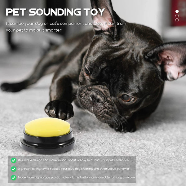 4Pcs Dog Toys Buttons Record Talking Pet Starter Recordable Speaking Training AU