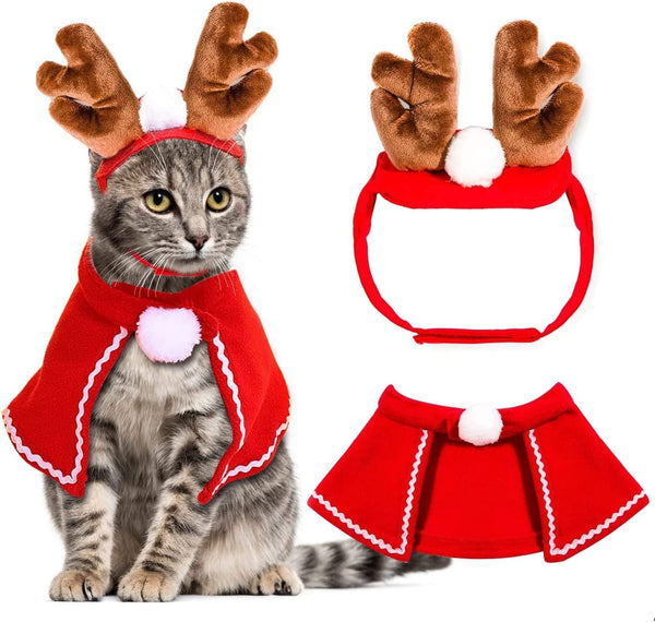 Christmas Dog Hat Pet Cap Bandana Scarf Bibs Party Costume for Doggy Cats Collar Christmas Pet Costume Accessories Kit Plaids Dog Bandana Christmas Hat Adjustable Bow Tie Collar Pet Triangle Bib Kerchief Dog Scarf for Cat Puppy Dog