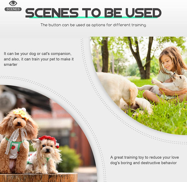 4Pcs Dog Toys Buttons Record Talking Pet Starter Recordable Speaking Training AU