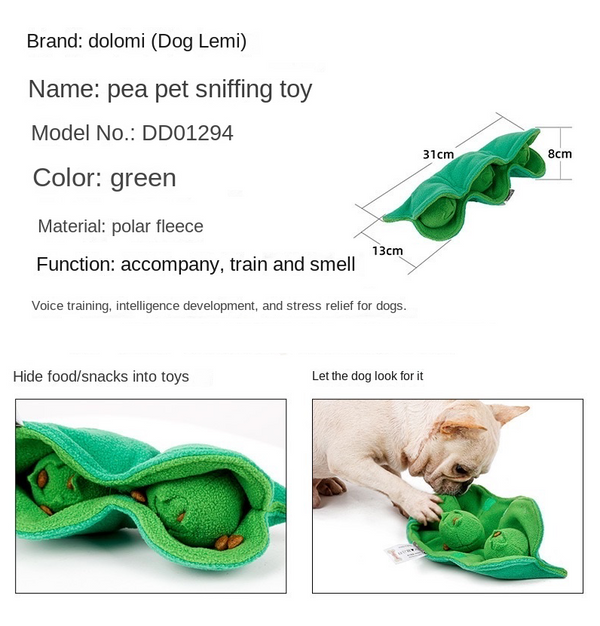 Dog Snuffle Mat Sniffing Training Pad Puzzle Voice Plush Nosework Puppy Peas Toy AU