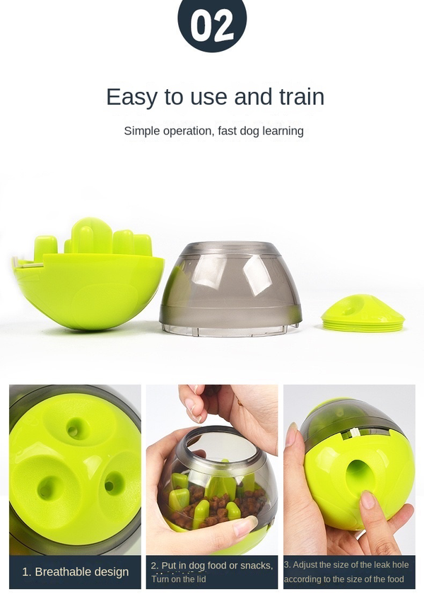 Pet Dog Puppy IQ Test Treat Ball Interactive Food Dispensing Toy Food Feeder AU