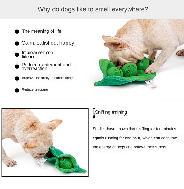 Dog Snuffle Mat Sniffing Training Pad Puzzle Voice Plush Nosework Puppy Peas Toy AU