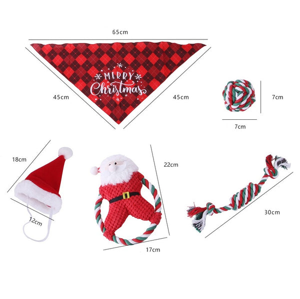 Christmas Dog Hat Pet Cap Bandana Scarf Bibs Party Costume for Doggy Cats Collar Christmas Pet Costume Accessories Kit Plaids Dog Bandana Christmas Hat Adjustable Bow Tie Collar Pet Triangle Bib Kerchief Dog Scarf for Cat Puppy Dog