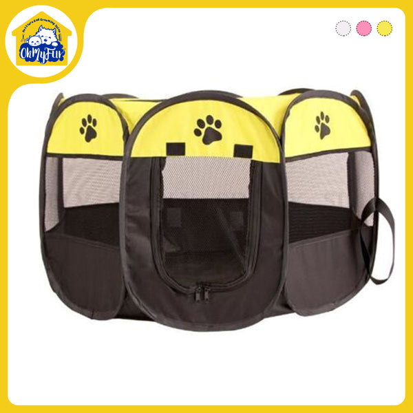 8 Panel Pet Delivery Room Tent Dog Cat Play Pens Kennel Portable Folding Crate