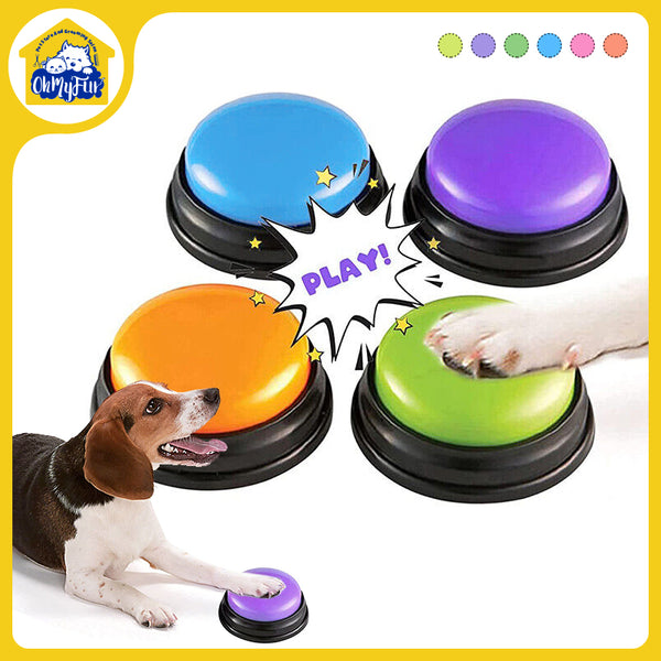 4Pcs Dog Toys Buttons Record Talking Pet Starter Recordable Speaking Training AU