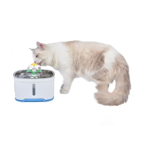 2.5L LED Automatic Electric Pet Water Fountain Dog Cat Drinking Bowl Waterfall