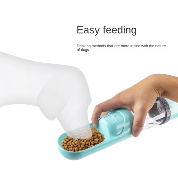4in1 Dog Cat Pet Water Bottle Cup Drinking Travel Outdoor Portable Feeder Filter