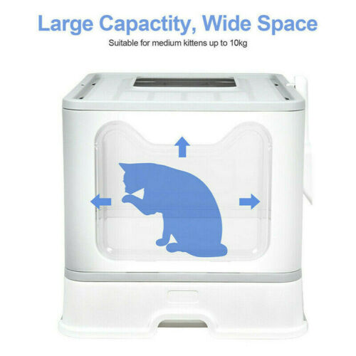 Self-Cleaning Hooded Cat Litter Box Enclosed Large Kitty Toilet Box Tray Refills