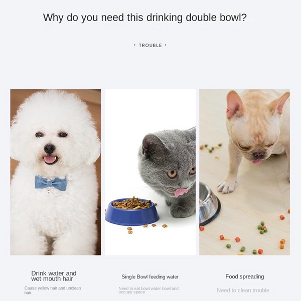 Automatic Pet Water Food Feeder Dispenser Dog Cat Auto Self Feeding Bowl Bottle