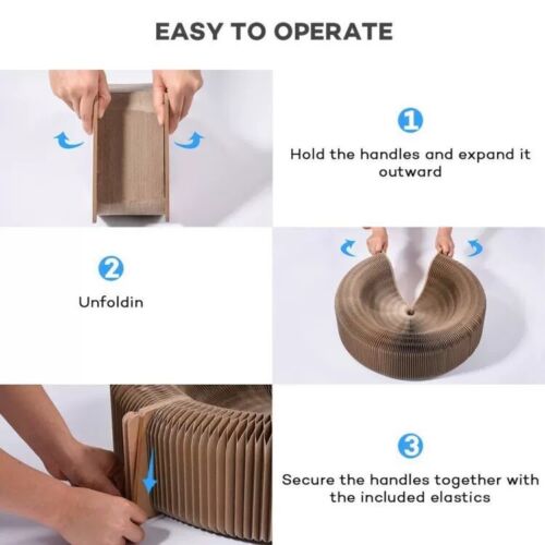 52CM Magic Organ Cat Scratching Board Bed Pad Toy Bell Ball Interactive Lounge