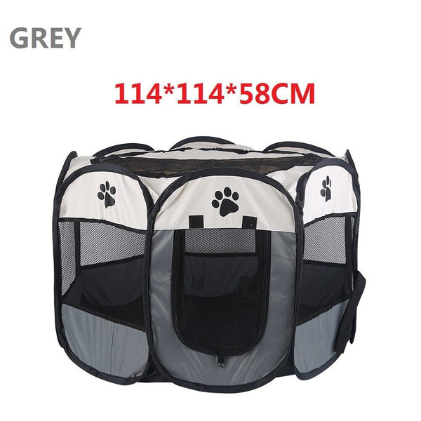 8 Panel Pet Delivery Room Tent Dog Cat Play Pens Kennel Portable Folding Crate
