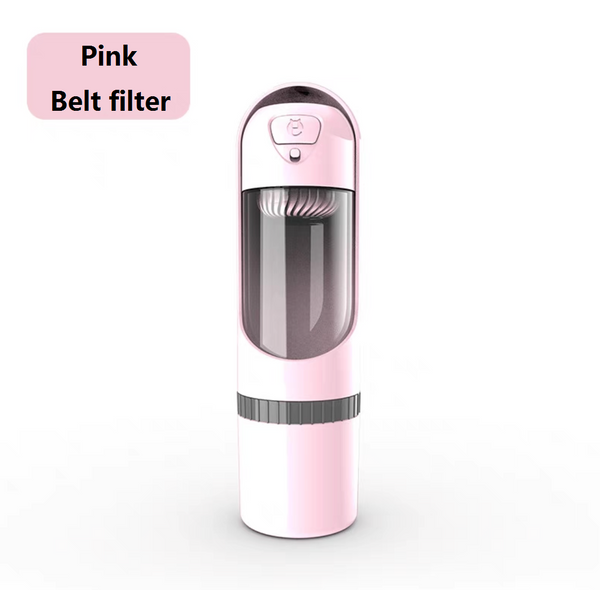 4in1 Dog Cat Pet Water Bottle Cup Drinking Travel Outdoor Portable Feeder Filter