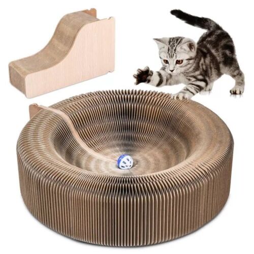52CM Magic Organ Cat Scratching Board Bed Pad Toy Bell Ball Interactive Lounge