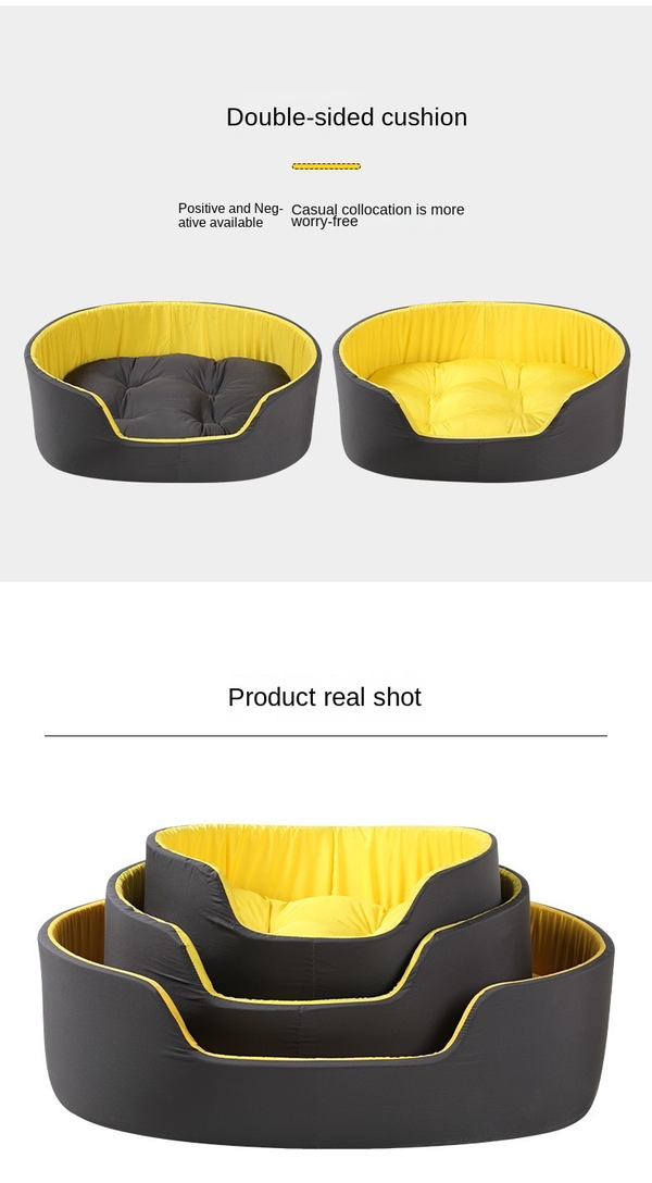 Dog Cat Pet Calming Bed Warm Soft Plush 3D Round Nest Comfy Sleeping Kennel Cave