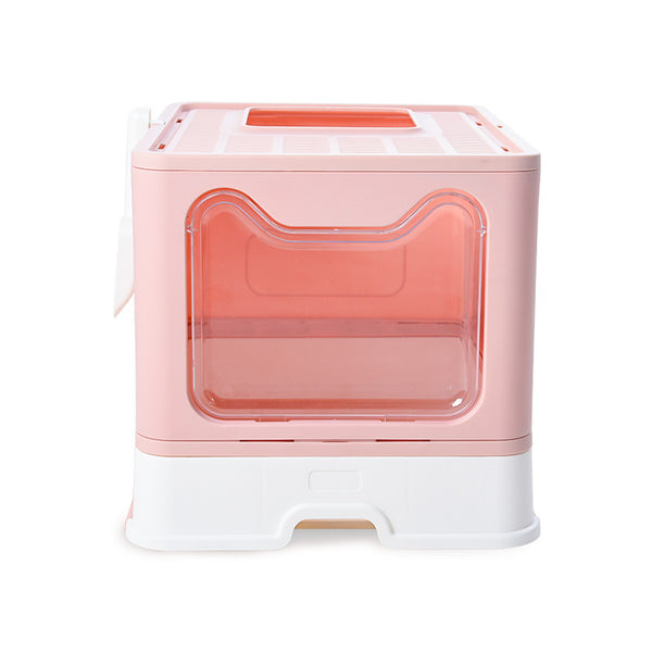 Self-Cleaning Hooded Cat Litter Box Enclosed Large Kitty Toilet Box Tray Refills