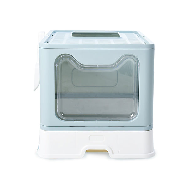 Self-Cleaning Hooded Cat Litter Box Enclosed Large Kitty Toilet Box Tray Refills