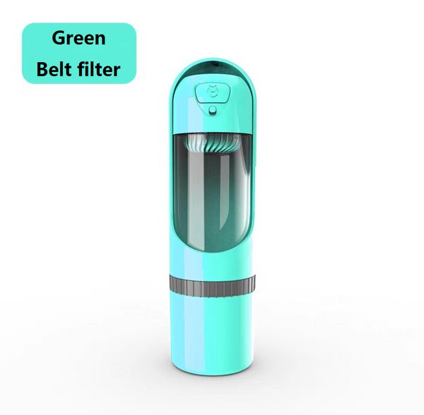 4in1 Dog Cat Pet Water Bottle Cup Drinking Travel Outdoor Portable Feeder Filter
