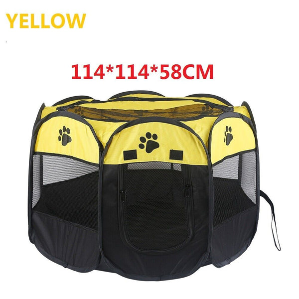 8 Panel Pet Delivery Room Tent Dog Cat Play Pens Kennel Portable Folding Crate
