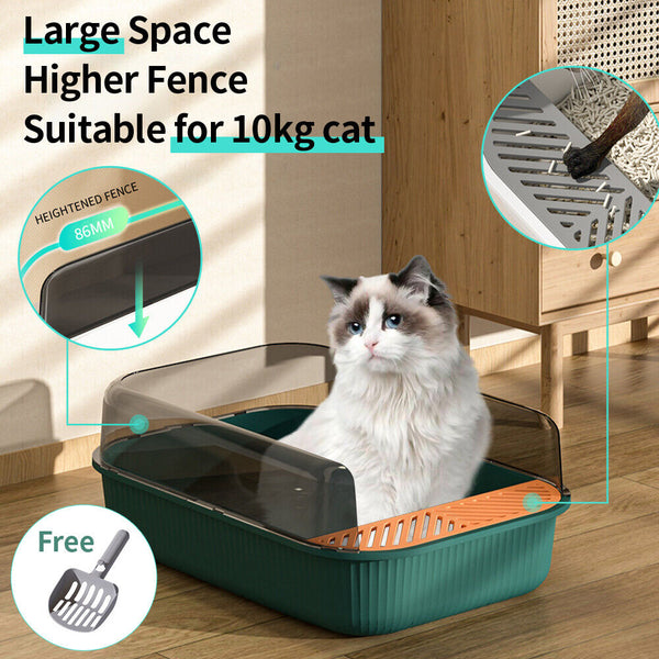 Large Open Cat Litter Tray Raised Box Pet Toilet Anti-splash Heightened Supplies